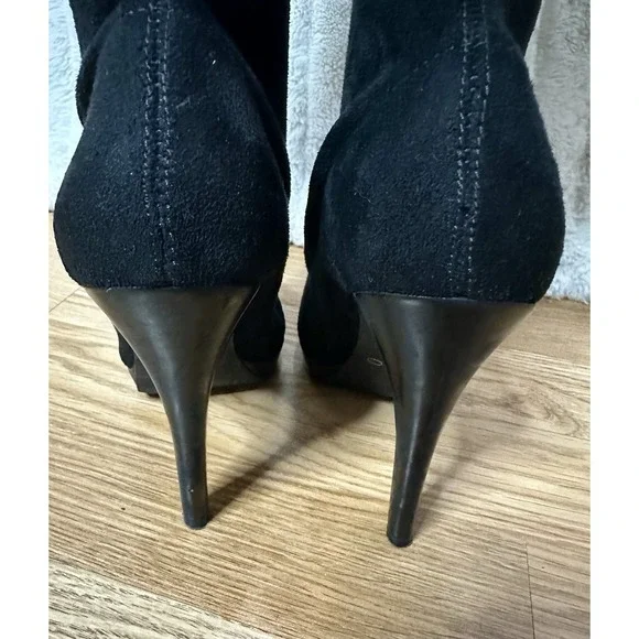 ALDO Thigh-high Stretchy Suede Black Women's Boots US Size 5/ EU 35 - Picture 5 of 7